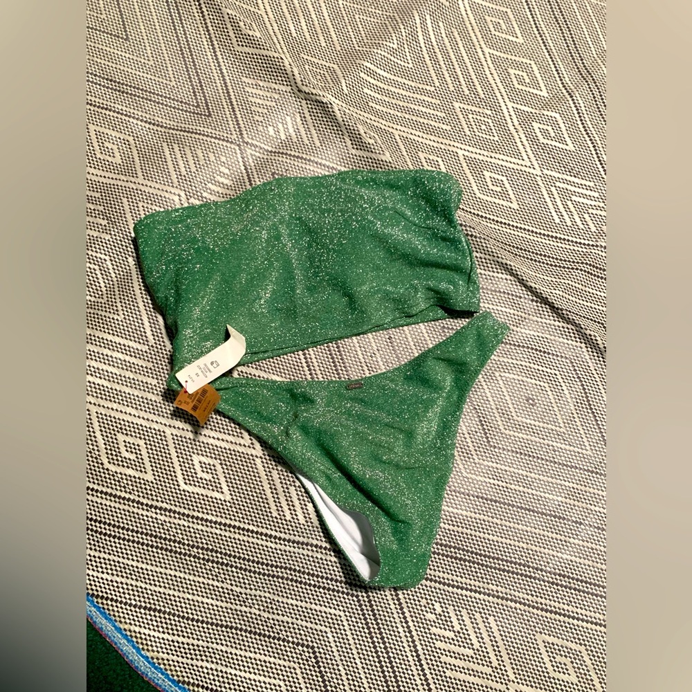 Green Glitter Bikini Set PINK